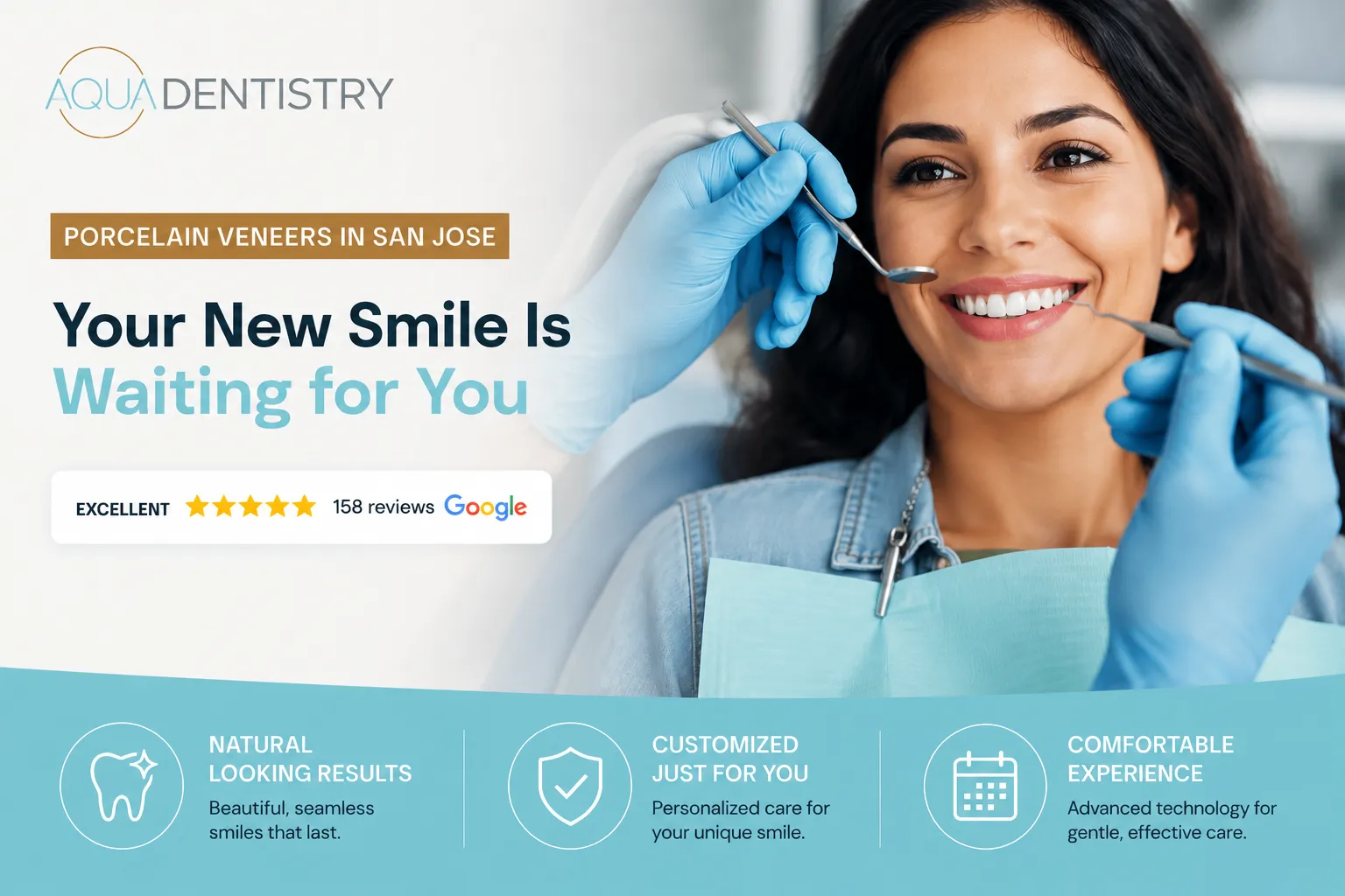 Porcelain veneers smile transformation at Aqua Dentistry San Jose